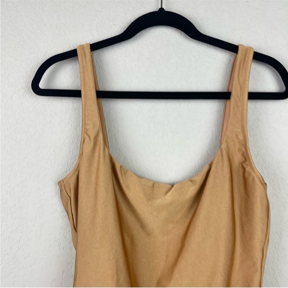 J.Crew Shiny Squareneck One Piece Swimsuit Liquid Bronze Women’s Size 14 - Picture 6 of 8